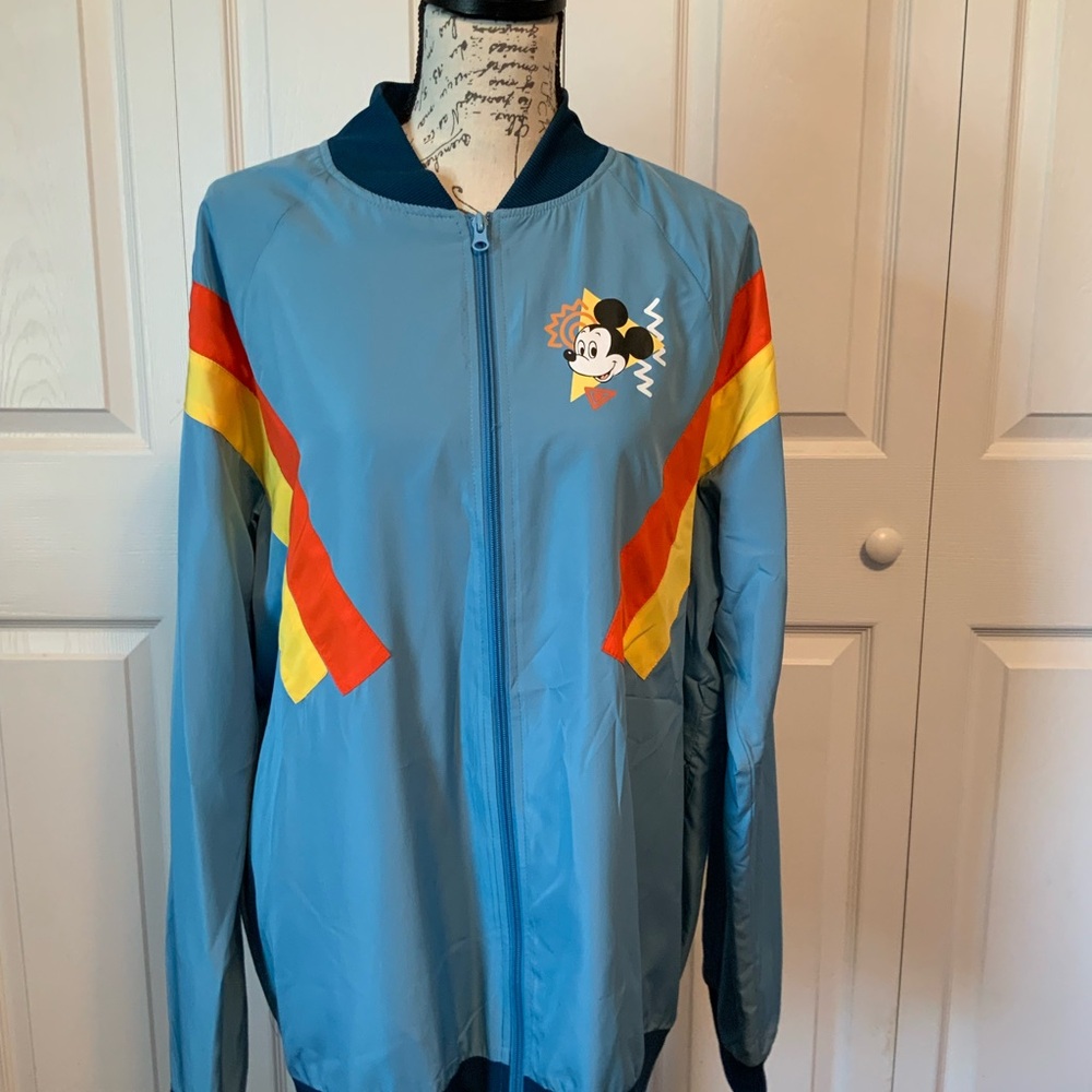 Disney Blue Mickey Mouse Jacket with Red and Yellow Accents